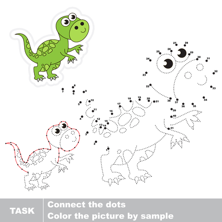 Tyrannosaurus in vector to be traced by numbers. Vector visual game for children.のイラスト素材