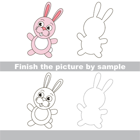 Drawing worksheet for children. Finish the picture and draw the cute Rabbitのイラスト素材
