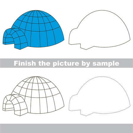 Drawing worksheet for children. Finish the picture and draw the cute Iglooのイラスト素材