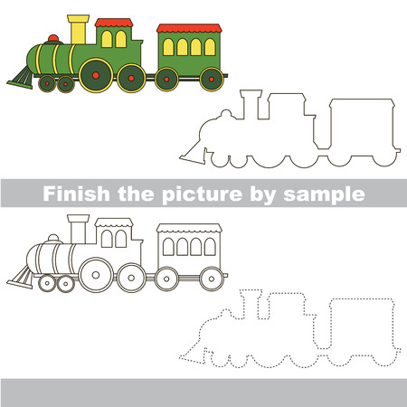 Drawing worksheet for children. Finish the picture and draw the cute Trainのイラスト素材