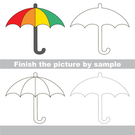 Drawing worksheet for children. Finish the picture and draw the cute Umbrellaのイラスト素材