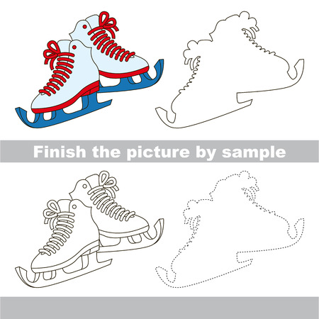 Drawing worksheet for children. Finish the picture and draw the cute Skatesのイラスト素材