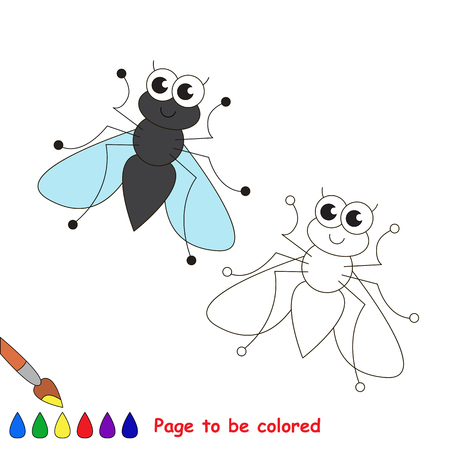 Fly to be colored. Coloring book for children. Visual game.のイラスト素材