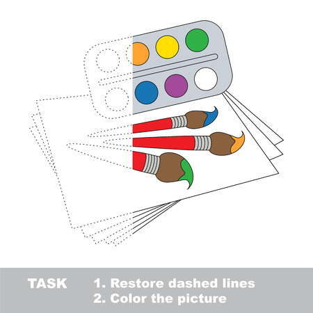 Vector trace educational game for preschool kids.のイラスト素材
