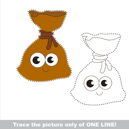 Page to be traced, kid one line tracing educational game.のイラスト素材