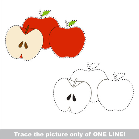 Page to be traced, kid one line tracing educational game.のイラスト素材