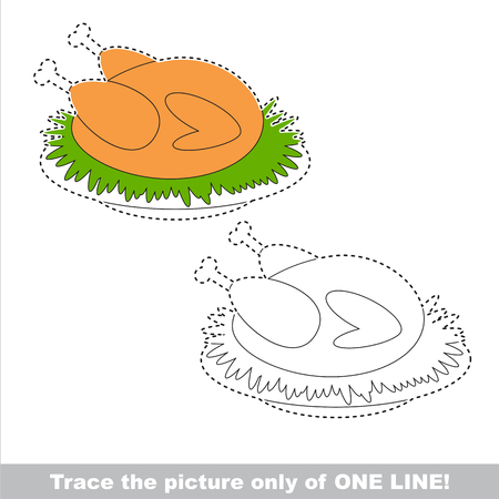 Page to be traced, kid one line tracing educational game.のイラスト素材