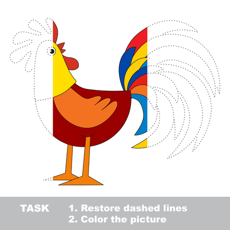 Half tracing game to be colored, vector trace game for kids.のイラスト素材