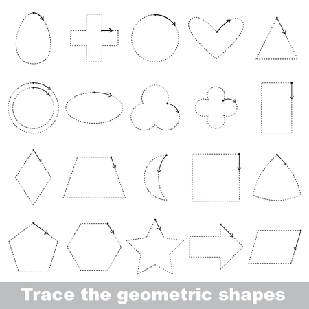 Vector trace educational game for preschool kids.のイラスト素材