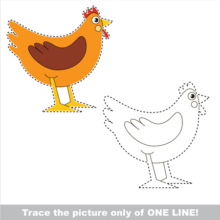 Page to be traced, kid one line tracing educational game.のイラスト素材