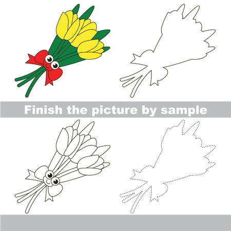 Kid drawing worksheet to complete picture by sample.のイラスト素材