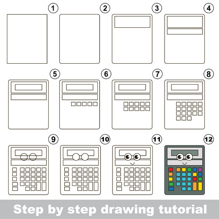 Simple kid educational game. Drawing tutorial.のイラスト素材