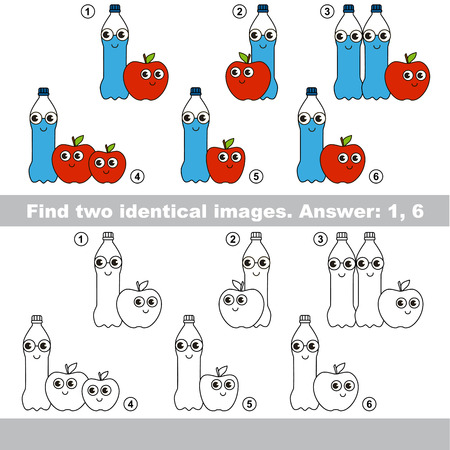 Visual game for kids to find hidden couple of objects.のイラスト素材