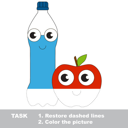 Vector trace educational game for preschool kids.のイラスト素材