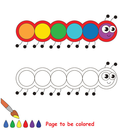 Caterpillar to be colored, the coloring book to educate preschool kids with easy kid educational gaming and primary education of simple game level.のイラスト素材