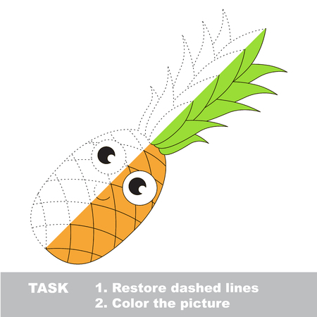 Pomegranate to be colored. Vector trace game.のイラスト素材