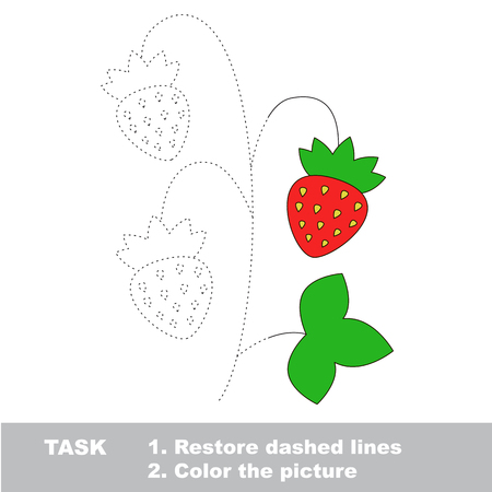 Vector trace game with berry.のイラスト素材