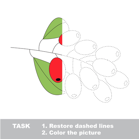 Vector trace game with berry.のイラスト素材