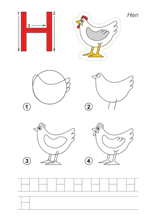 Drawing tutorial. Game for letter.のイラスト素材
