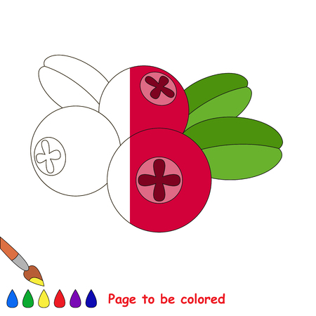 Red Cowberry in vector to be traced, restore dashed line and color the picture, the simple visual game with easy education game level for preschool kids.のイラスト素材