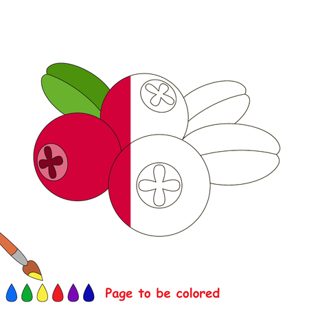 Red Cowberry in vector to be traced, restore dashed line and color the picture, the simple visual game with easy education game level for preschool kids.のイラスト素材