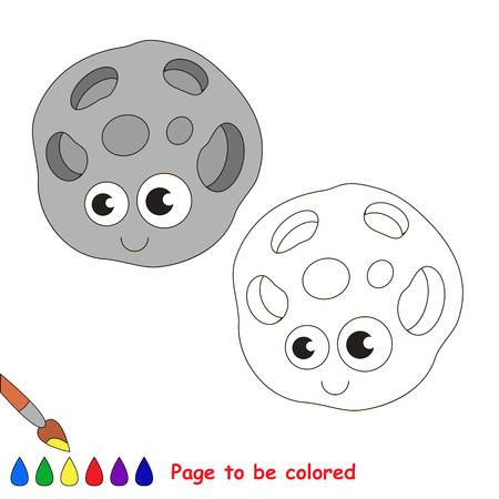 Funny Cute Meteorite to be colored, the coloring book for preschool kids with easy educational gaming level.のイラスト素材