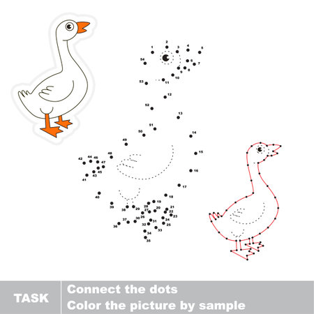 White Goose. Dot to dot educational game for kids.のイラスト素材