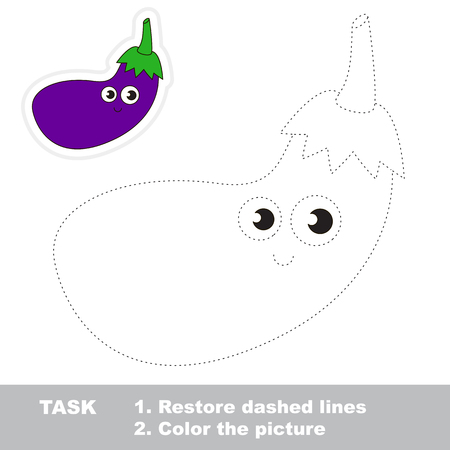Cute Violet Egg Plant. Dot to dot educational game for kids.のイラスト素材
