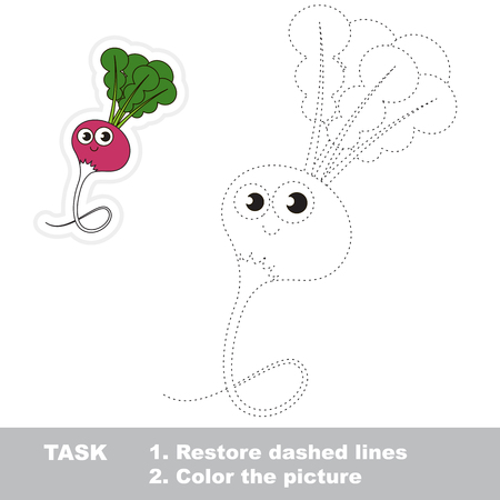Funny Radish. Dot to dot educational game for kids.のイラスト素材