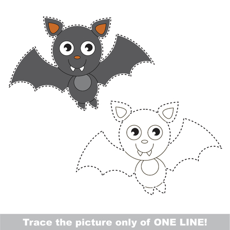 Vampire But to be traced only of one line, the tracing educational game to preschool kids with easy game level, the colorful and colorless version.のイラスト素材