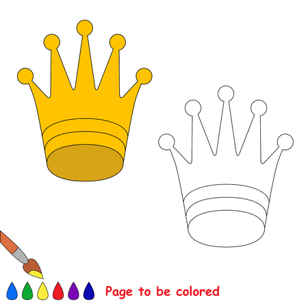 Small Princess Crown to be colored, the coloring book for preschool kids with easy educational gaming level.のイラスト素材