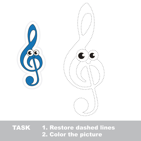 Funny Treble Clef. Dot to dot educational game for kids.のイラスト素材