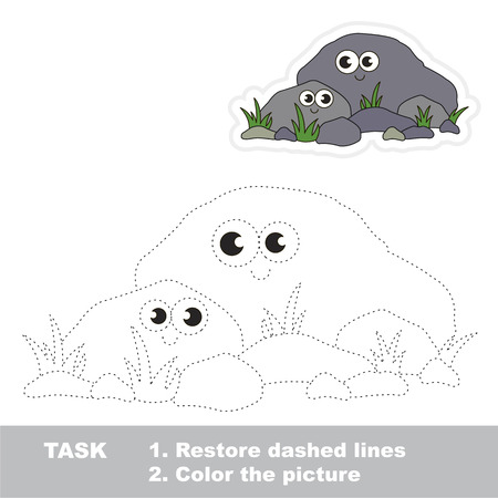 Funny Stones. Dot to dot educational game for kids.のイラスト素材