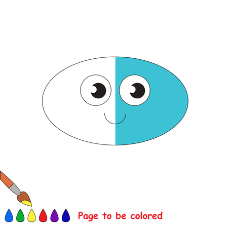 Half colored geometric form, the coloring book to educate preschool kids with easy level, the kid educational game to color the colorless half by sample.のイラスト素材