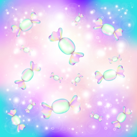 Sugar candies with particles and lightのイラスト素材