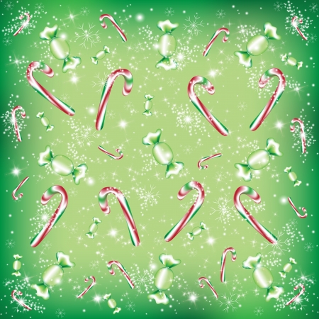 Christmas candies and snowflakesのイラスト素材