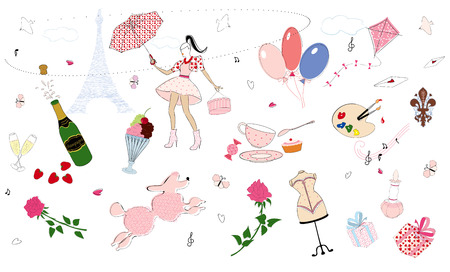 The romantic vision of Parisのイラスト素材