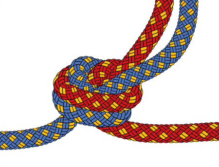 Knote of the two ropes on a white backgroundのイラスト素材