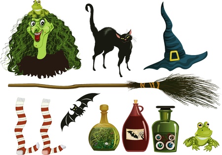 Set of witches symbols for witchcraftのイラスト素材