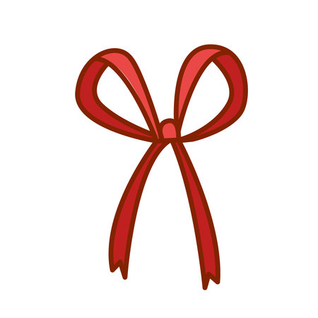 ribbon bow christmas icon. flat illustration of ribbon bow christmas vector. ribbon bow christmas sign symbolのイラスト素材