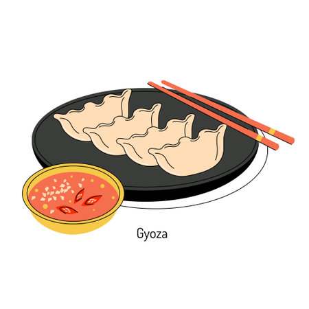bright vector illustration of Asian food.のイラスト素材