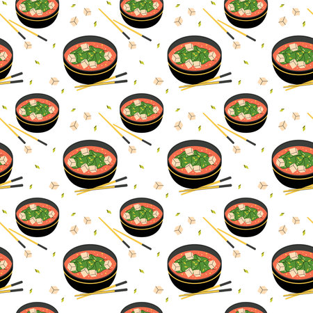 bright vector illustration of Asian food.のイラスト素材