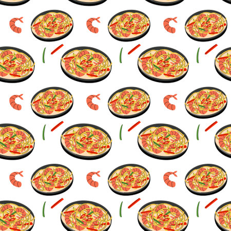 bright vector illustration of Asian food.のイラスト素材