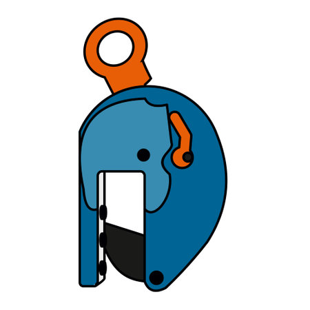Vector illustration of a hook and a device for lifting and moving cargo. Construction and engineering.のイラスト素材
