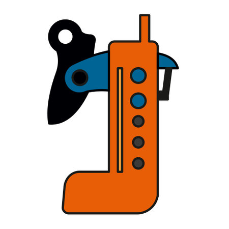 Vector illustration of a hook and a device for lifting and moving cargo. Construction and engineering.のイラスト素材