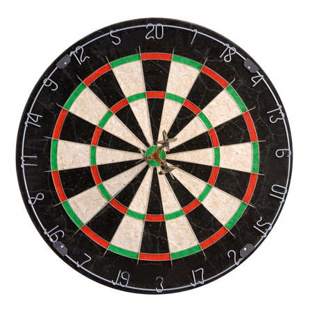 darts game sport. winning three darts in centerの写真素材