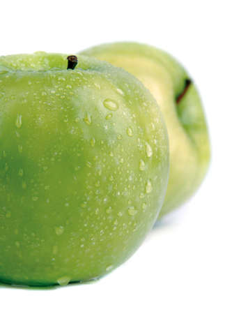green apple, wet and freshの写真素材