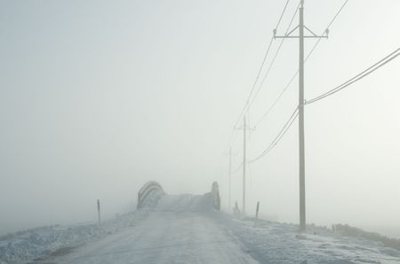 Foggy winter morningの写真素材