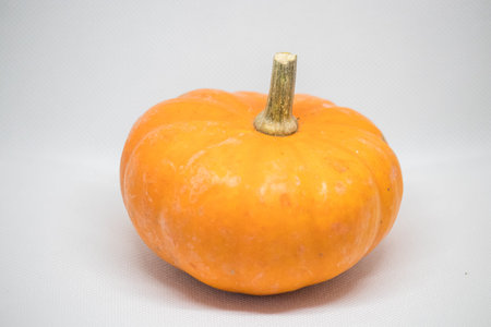 Bright orange pumpkin showcasing autumn charm.の写真素材