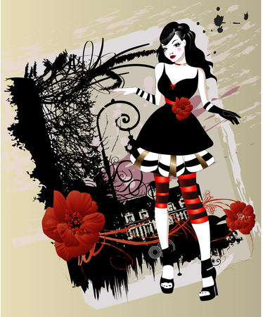 gothic girlのイラスト素材